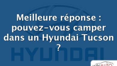 Meilleure réponse : pouvez-vous camper dans un Hyundai Tucson ?